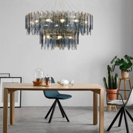 Moderne Rund Glassanhengslampe Elegant Glasslysekrone
