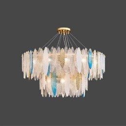 Moderne Rund Glassanhengslampe Elegant Glasslysekrone