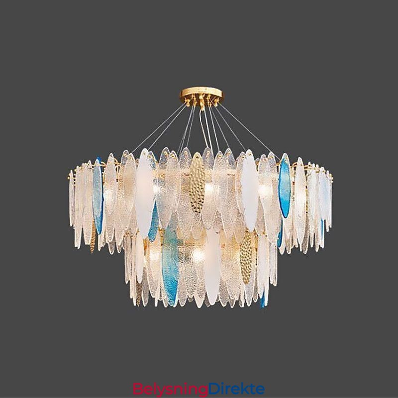 Moderne Rund Glassanhengslampe Elegant Glasslysekrone