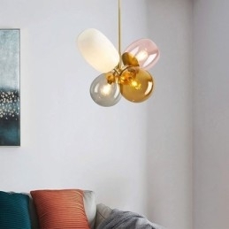 Nordisk Unik Pendellampe Farget Glass Prinsesseballonglampe For Barn