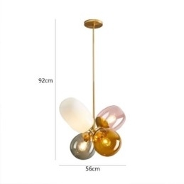 Nordisk Unik Pendellampe Farget Glass Prinsesseballonglampe For Barn