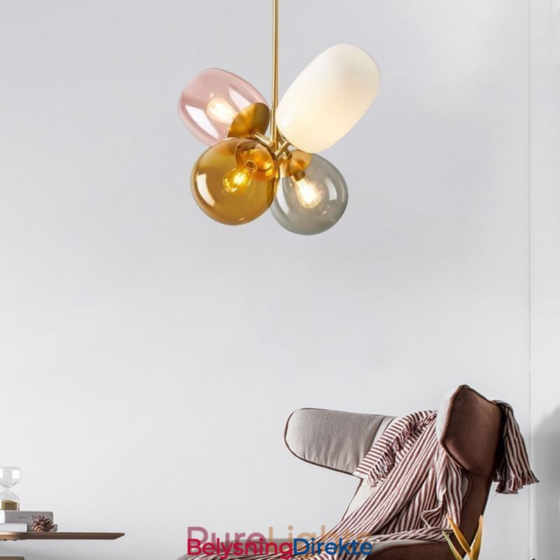 Nordisk Unik Pendellampe Farget Glass Prinsesseballonglampe For Barn