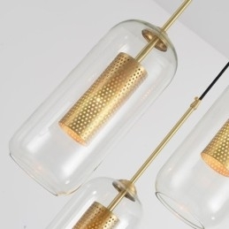 Nordisk Pendellampe I Klart Glass Unik, Innvendig, Hul Pendellampe I Messing