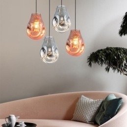 Fargerik Pendellampe Med Såpeboble I Glass Og Taklampe I Øystil