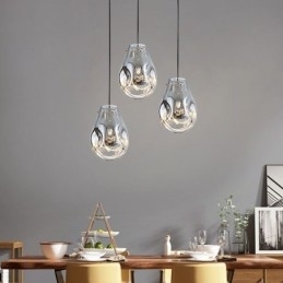 Fargerik Pendellampe Med Såpeboble I Glass Og Taklampe I Øystil