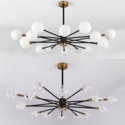 Nordisk Glass Pendellampe Melkehvit Rund Lampe Lysekronebelysning