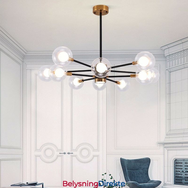 Nordisk Glass Pendellampe Melkehvit Rund Lampe Lysekronebelysning