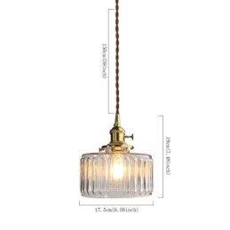 Jelly Jar Pendellampe I Klart, Ribbet Glass Med Vribryter