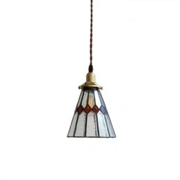 Rustikk Taklampe I Farget Glass