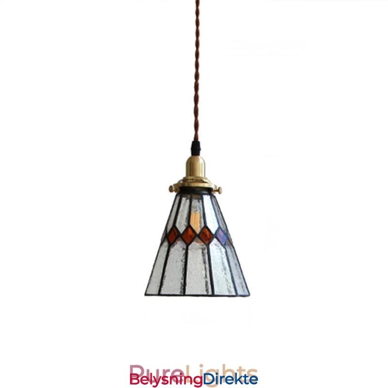 Rustikk Taklampe I Farget Glass