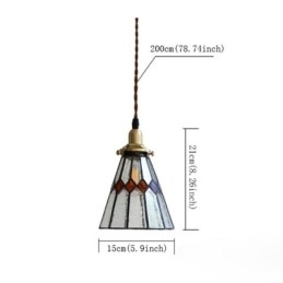 Rustikk Taklampe I Farget Glass