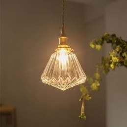 Klar Diamantformet Glasspendellampe