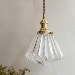 Klar Diamantformet Glasspendellampe