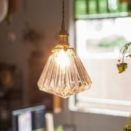 Klar Diamantformet Glasspendellampe