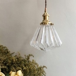 Klar Diamantformet Glasspendellampe