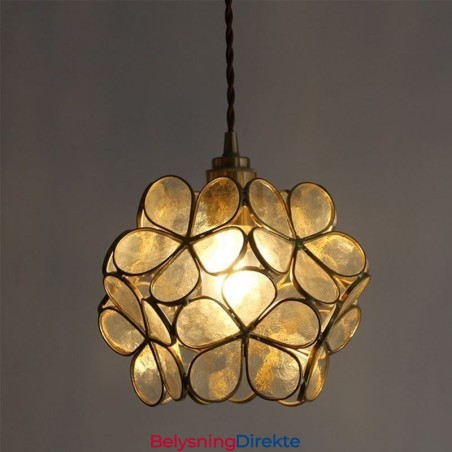 Nordisk Kreativ Pendellampe I Glass, Hjembelysning, Kronbladformet Lampe, Nattbordslampe
