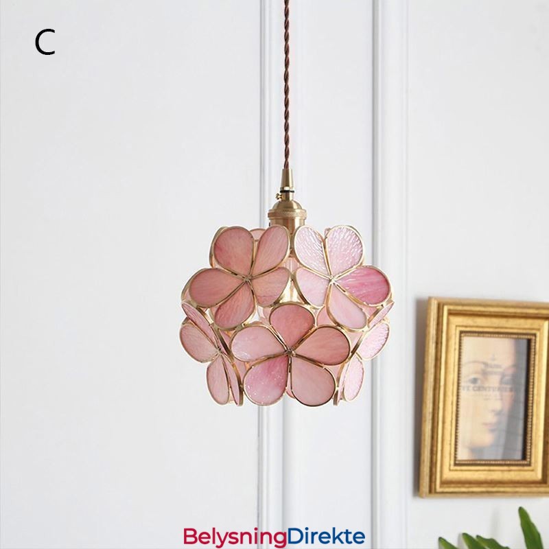 Nordisk Kreativ Pendellampe I Glass, Hjembelysning, Kronbladformet Lampe, Nattbordslampe