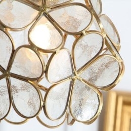 Nordisk Kreativ Pendellampe I Glass, Hjembelysning, Kronbladformet Lampe, Nattbordslampe