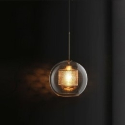 Nordisk Pendellampe I Glass, Hjembelysning, Rund, Kuleformet Lampe, Nattbordslampe