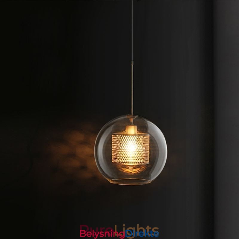 Nordisk Pendellampe I Glass, Hjembelysning, Rund, Kuleformet Lampe, Nattbordslampe