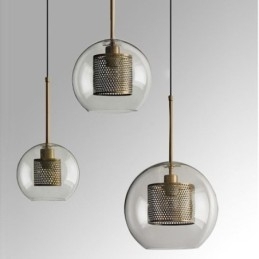 Nordisk Pendellampe I Glass, Hjembelysning, Rund, Kuleformet Lampe, Nattbordslampe