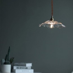 Lotusblad Ribbet Klar Glass Pendellampe Homestay Lampe