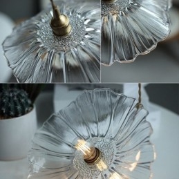 Lotusblad Ribbet Klar Glass Pendellampe Homestay Lampe
