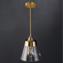 Nordisk Retro Pendellampe Glasskjerm Hjemmebelysning Messingholder Lampelampe