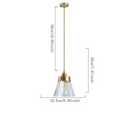 Nordisk Retro Pendellampe Glasskjerm Hjemmebelysning Messingholder Lampelampe