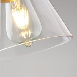 Nordisk Retro Pendellampe Glasskjerm Hjemmebelysning Messingholder Lampelampe