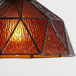 Geometrisk Anhengslampe I Farget Glass