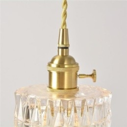 Jelly Jar-Lampe I Ribbet Glass Med Pendellampe