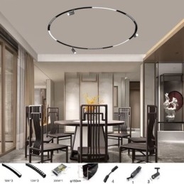 Sirkulær Magnetisk Skinnelampe Innfelt Spotlight Dekorativ Lampe 150 Cm