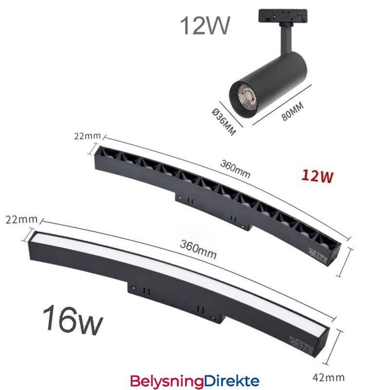 Sirkulær Magnetisk Skinnelampe Innfelt Spotlight Dekorativ Lampe 150 Cm