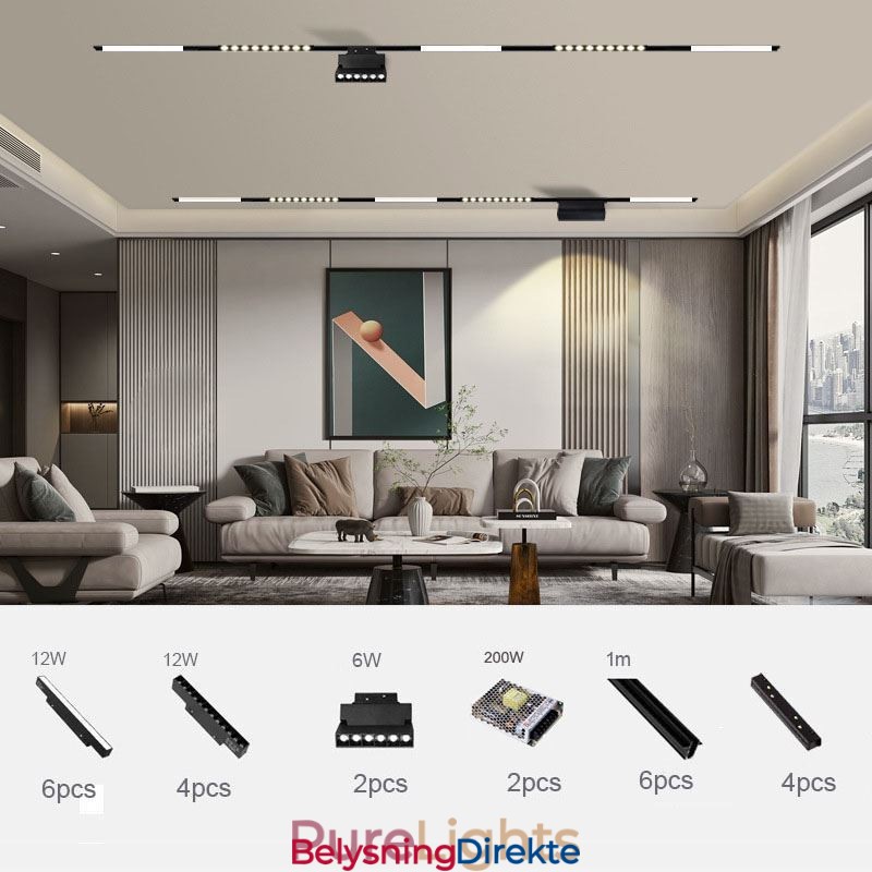 Innfelt Spotlight Magnetisk Skinnelampe Dekorativ Lampe 3M*2