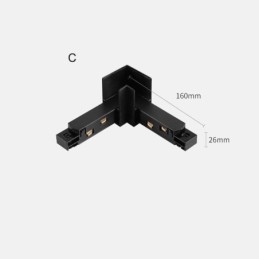 Magnetisk Skinnebelysningstilbehør Innfelt Skinneskinnehjørnekobling