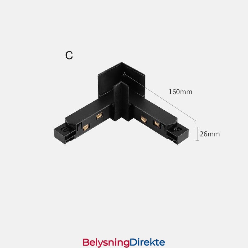 Magnetisk Skinnebelysningstilbehør Innfelt Skinneskinnehjørnekobling
