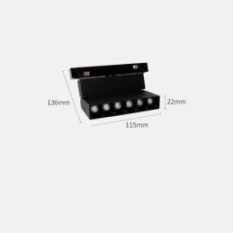 Magnetisk Skinnelampe Innfelt Spotlight Dekorativ Lampe 6M*2