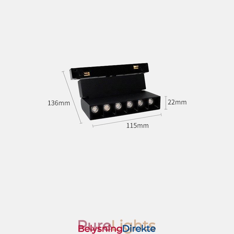 Magnetisk Skinnelampe Innfelt Spotlight Dekorativ Lampe 6M*2
