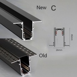 Innfelte Skinnebelysningsskinner Magnetisk Aluminiumsskinneoverflateprofil Ultratynn Skinnelyslist 100 Cm