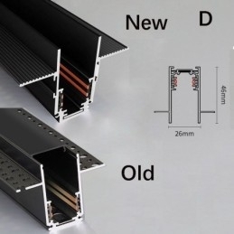 Innfelte Skinnebelysningsskinner Magnetisk Aluminiumsskinneoverflateprofil Ultratynn Skinnelyslist 100 Cm