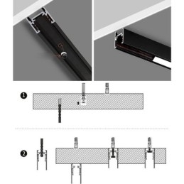 Innfelte Skinnebelysningsskinner Magnetisk Aluminiumsskinneoverflateprofil Ultratynn Skinnelyslist 100 Cm