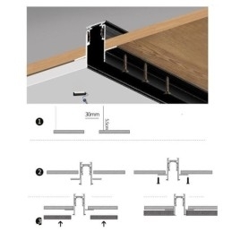 Innfelte Skinnebelysningsskinner Magnetisk Aluminiumsskinneoverflateprofil Ultratynn Skinnelyslist 100 Cm