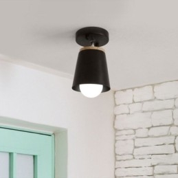 Nordisk Jernspotlight I Tre, Enkel Taklampe (Enkelt Lys)