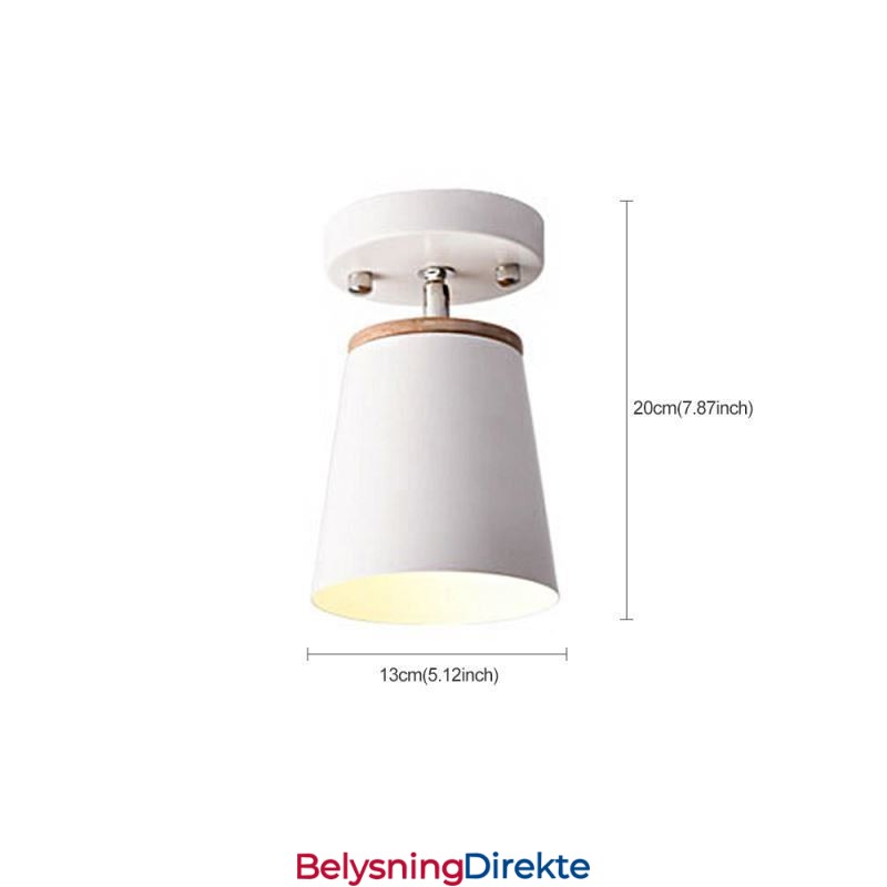 Nordisk Jernspotlight I Tre, Enkel Taklampe (Enkelt Lys)