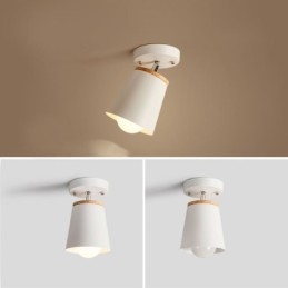 Nordisk Jernspotlight I Tre, Enkel Taklampe (Enkelt Lys)