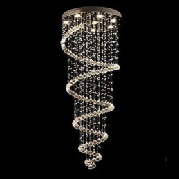 Spiralformet Moderne K9 Krystall Taklampe Innendørs Lysekrone Belysningsarmaturer For Trapper Høyt Under Taket