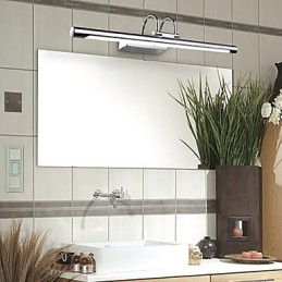 Speilamper I Rustfritt Stål, Akryl, Vegglamper På Badet, Sminkelamper, Kald Hvit, Varm Hvit (Størrelse: 57X13,5X15)