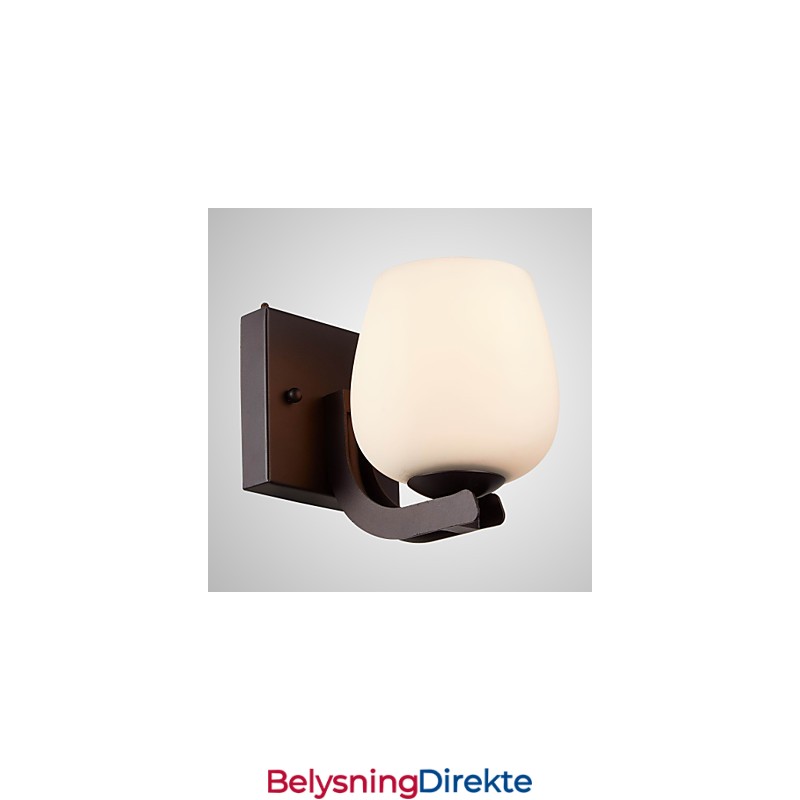 Vegglampe I Jern Med Glassskjerm Klassisk Moderne Belysning Vegglampetter