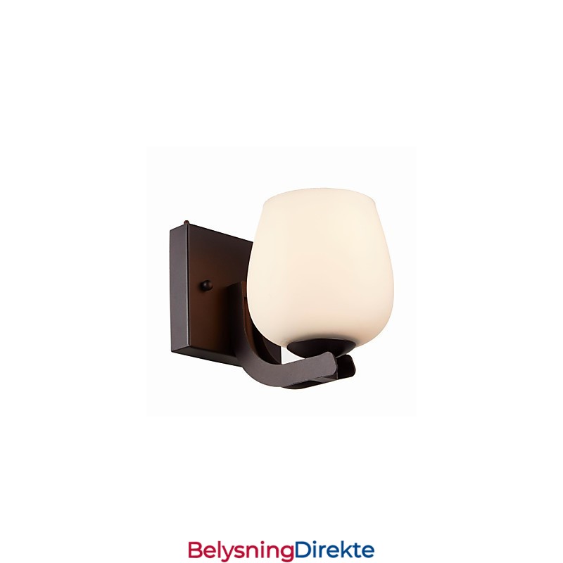 Vegglampe I Jern Med Glassskjerm Klassisk Moderne Belysning Vegglampetter